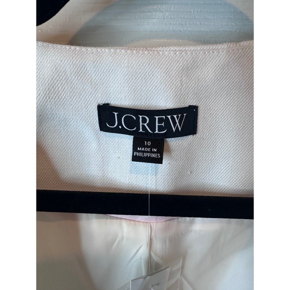 NEW J.Crew White Linen Blend Button Vest Size 10 Front Pockets - Picture 4 of 9
